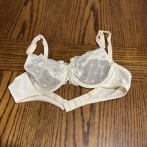 Sexy Sheer Lace Cream Bra